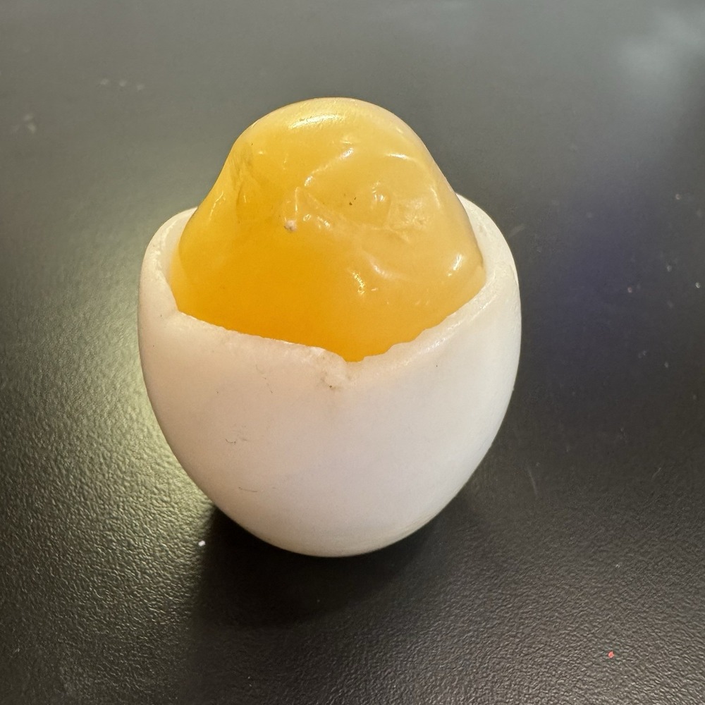 Russian Handcarved Selenite Stone ChickIn Shell Ring Holder‎